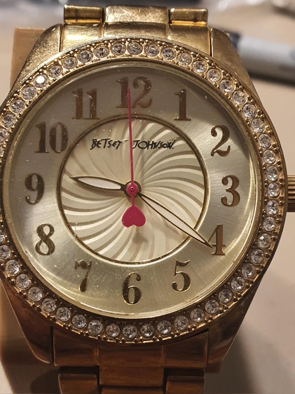 🦋10/$20🦋 Betsey Johnson Goldtone Rhinestone Stainless Steel Women's Watch